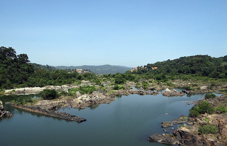 rivier, rivierbedding, sharavati, JOG falls, West-ghats, hoofd vallen, Karnataka