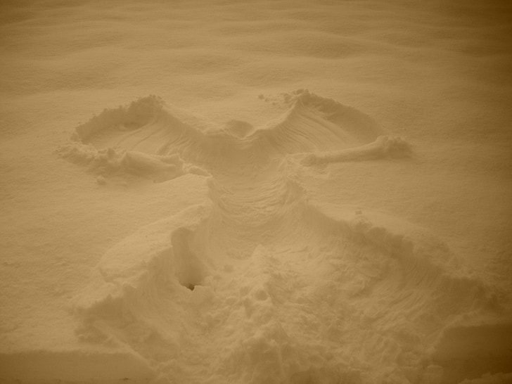 Snow angel, sníh, obrázek, Andělé