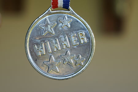 ganador, Medalla, oro, Premio, éxito, primera, corredor delantero