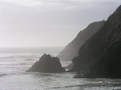 Oceaan, Oregon, Stille Oceaan, kust, golven, kustlijn, landschap