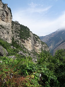 链悬崖, 河, 陡峭, 山, 自然, 风景, 景观