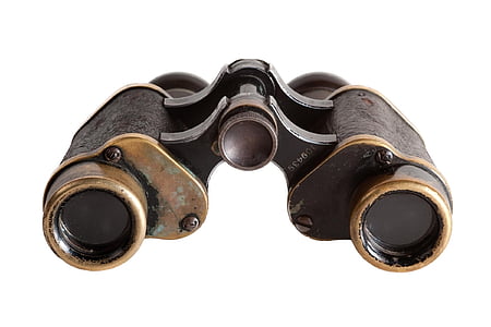 binoculars, isolated, vision, old, search, watch, outlook