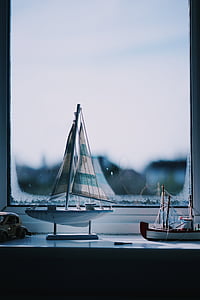 Model łodzi, żaglówkę, jacht, żagiel, żeglarstwo, małe, Most - człowiek struktura