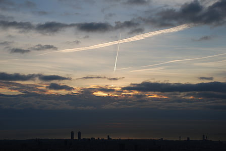 Barcelona, Hajnal, Horizon, Sky, felhők, naplemente, természet