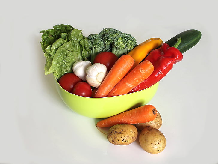 köögiviljad, roheline, toidu, pipar, punane pipar, taimne, terve