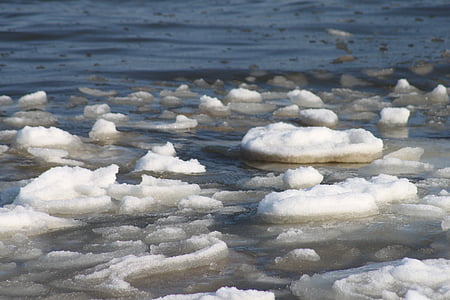 ice, ice floes, sea, winter, snow, white, cold