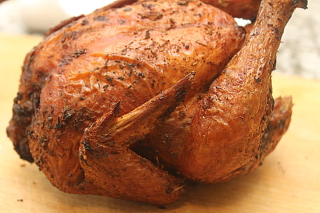 chicken, roasted chicken, food, meat, dinner, roast, meal