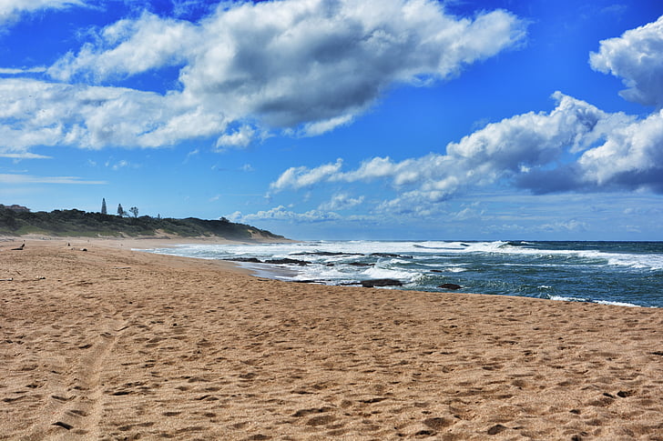 Plaża, fala, morze, Smart, Republika Południowej Afryki