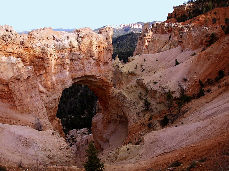 naravni most, Bryce canyon, kamnine, erozija, Utah, ZDA, kulise
