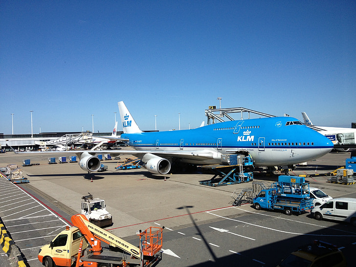 avion, KLM, Schiphol, Compania aeriană, Aeroportul, avion, avion comercial