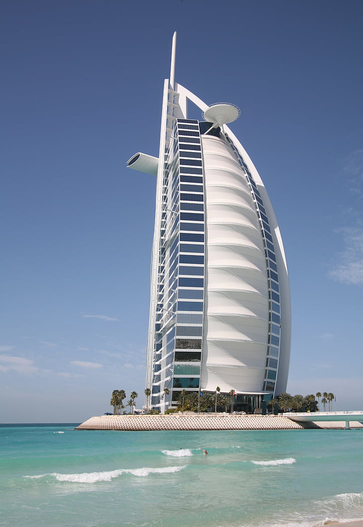 Burj Al Arab, kangas, Dubai, Hotel, Matkailu, arkkitehtuuri, Luxury