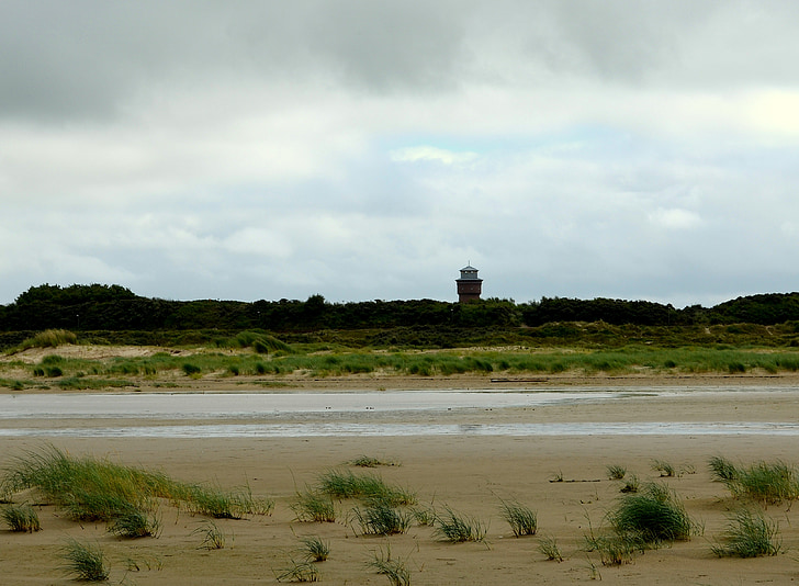 водна кула, съхранение на вода, Borkum, Ваденово море, крайбрежие, Северно море