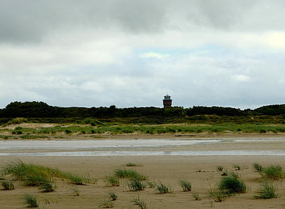 Водонапорная башня, для хранения воды, Боркум, Ваттовое море, побережье, Северное море