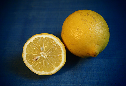 Лимон, ломтик лимона, желтый, кислый, фрукты