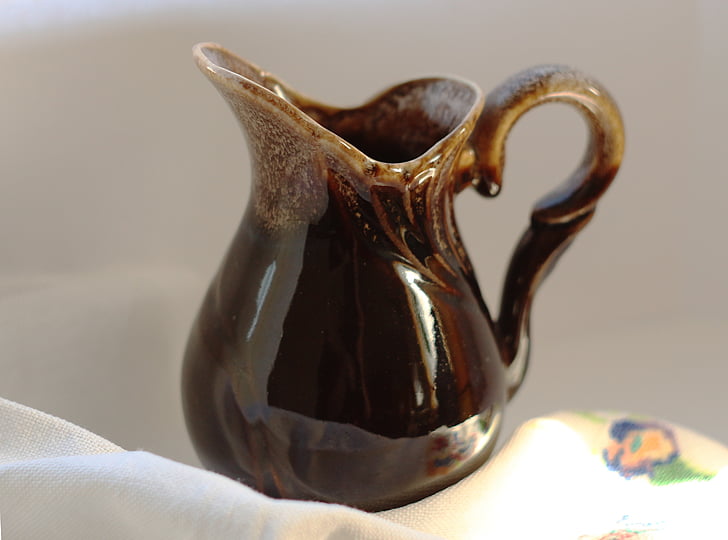 pitcher, crockery, cup, kitchen, decoration, ceramic, brown