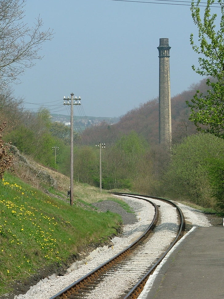 keithley, kwer, railway, track, chimney, heritage railway, gravel
