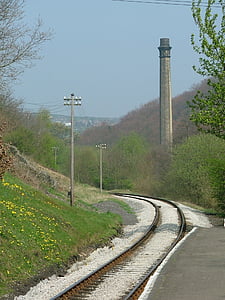 Keithley, kwer, chemin de fer, piste, cheminée, chemin de fer touristique, gravier