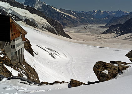 svetovne naravne dediščine, : Aletsch glacier, Jungfraujoch, Švica, 3700m, Valais, regiji Bernese oberland