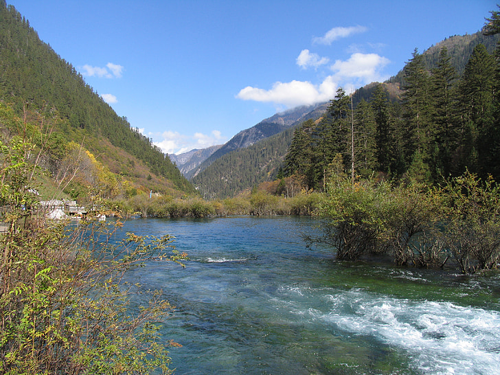 Čína, jezero, krajina, parku, voda, Scene