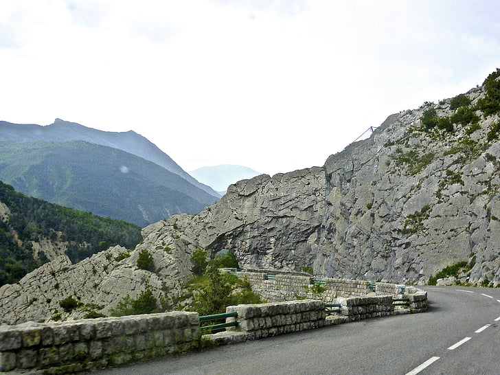 mountain road, narrow, scenic, transportation, curve, countryside, landscape