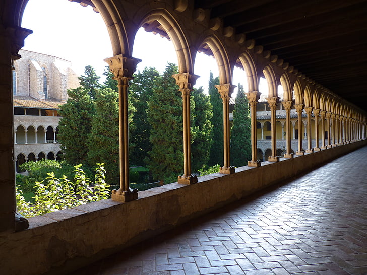 monestir de pedralbes, monastery, barcelona, cloister, church, spain, catalonia