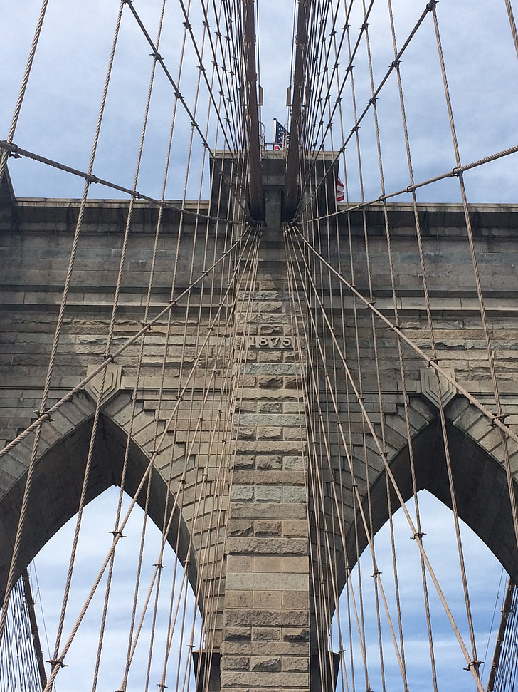New york, Brooklyn bridge, Manhattan, New york city, brug, stad, het platform