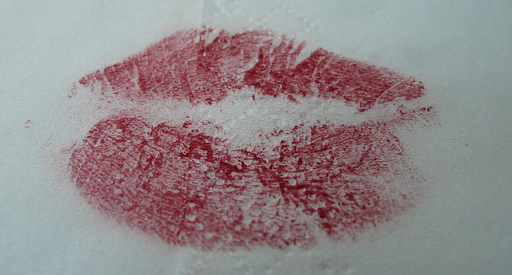 poljub, poljub na usta, ustnice, ljubezen, romance, rdeča, ponatis