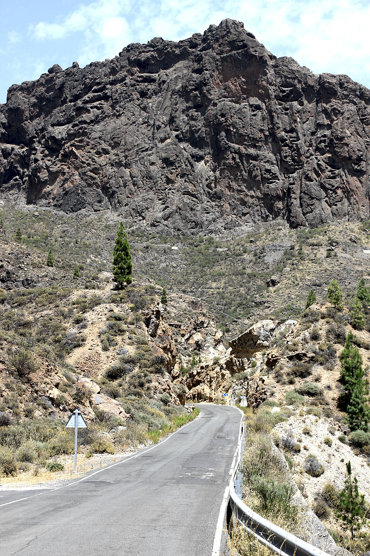 Gran canaria, estrada, rua, pedras, Ilhas Canárias, Espanha, paisagem