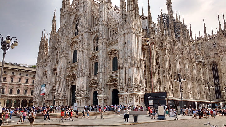 Milão, fachada, Catedral, Duomo de Milão, arquitetura, Europa, Itália