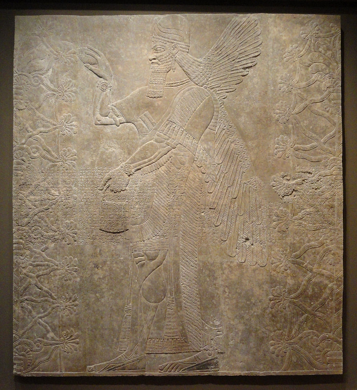 asirian, relief, ashurnasirpal, Palatul, Muzeul, vechi, vechi