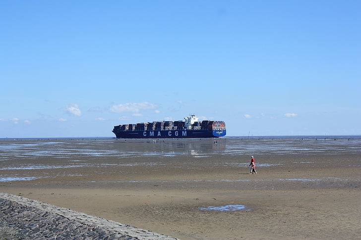 con tàu, container, tàu container, vận chuyển hàng hóa, ngành công nghiệp, vận chuyển, Elbe