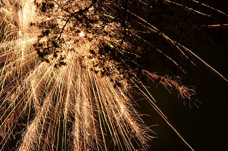 véspera de ano novo, dia de ano novo, fogos de artifício, demonstrações financeiras anuais, chuva de centelhas, luzes, foguete