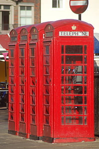 teléfono público, rojo, Gran Bretaña