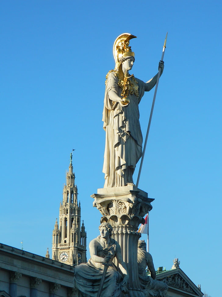 antikken, statuen af, Wien, Athena