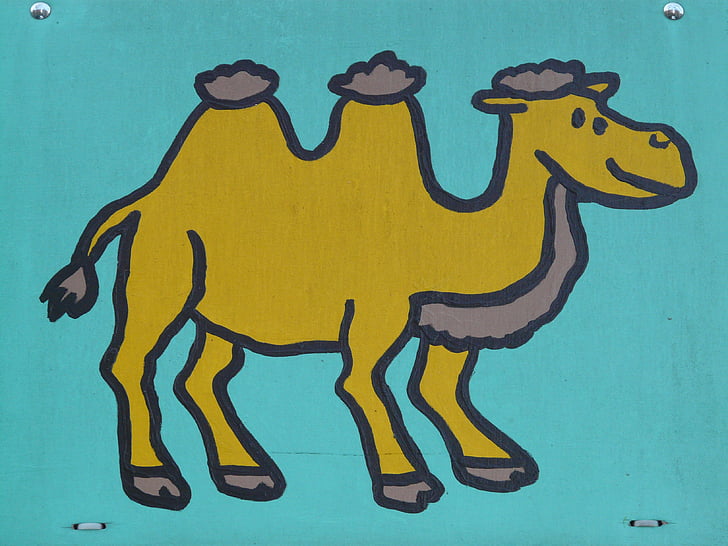 Camel, koomiline, Joonis, pilt, värvi, Peace märk, joonistus