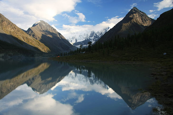 nature, mountains, altai, lake, landscape, russia, mountain