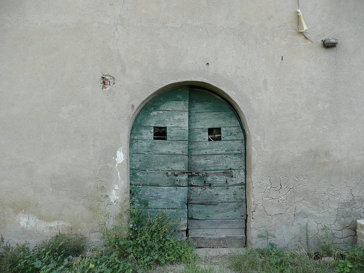 porte, Cottage, Toscane, Ombrie, mur, été, entrée