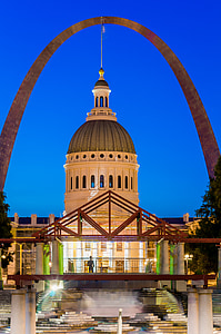 gateway arch, old courthouse, saint louis, gateway to the west, symbol, historic, architecture