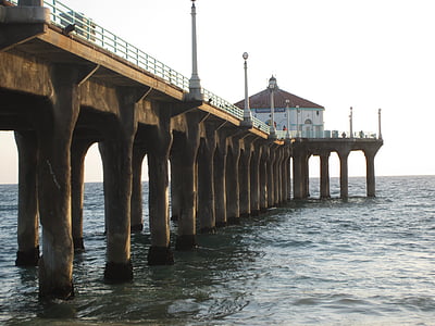 Pier, Boardwalk, eau, Côte, jetée, mer, Californie