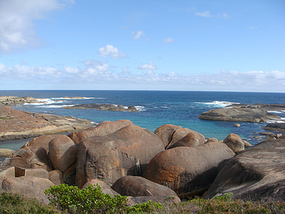 boulders, elephant rocks, landscape, australia, stone, scenic, beach