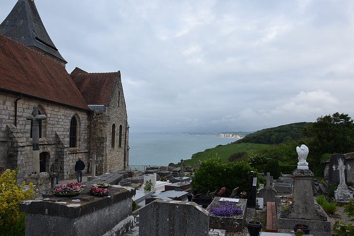 kostel, Atlantik, Normandie, varengeville-sur-mer