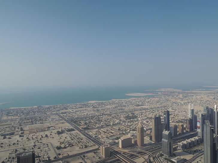 dubai, uae, emirates, emirate, desert, view, burj khalifa