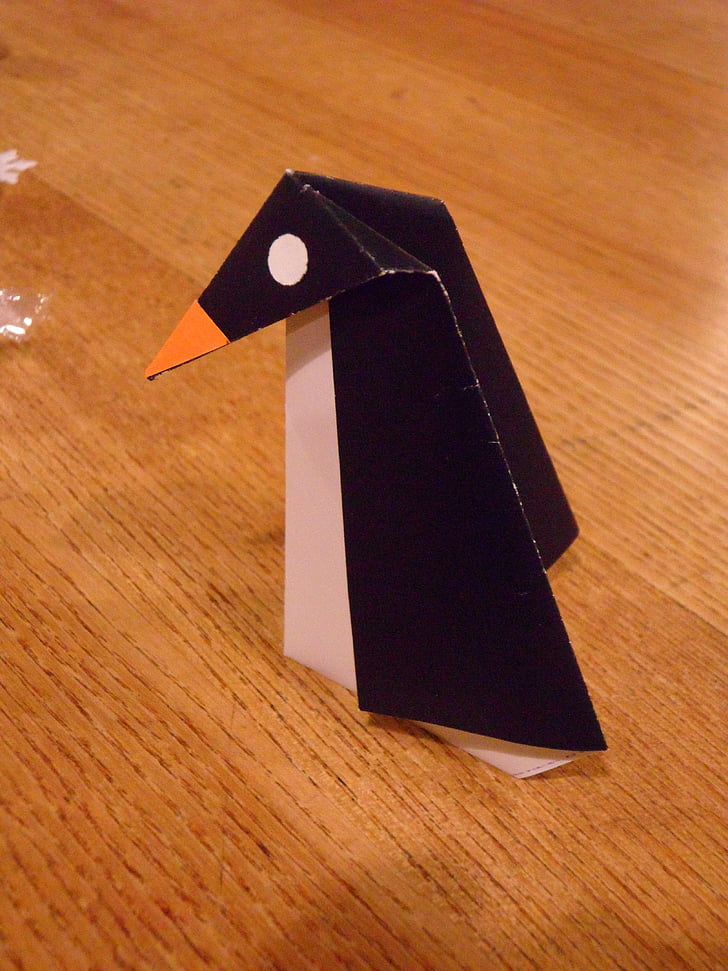 пингвин, Оригами, сгънат, сгъване на пингвин, животните, Сгънете, хартия