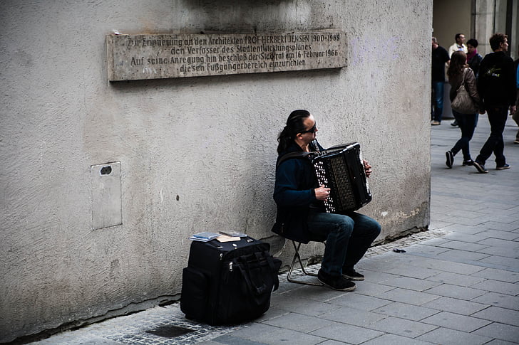 street musicians, accordion, musician, music, people, street Musician, men