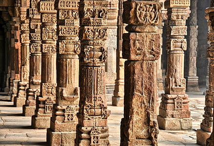 columnas, arquitectura, edificio, los pilares de la, Templo de, escultura, número
