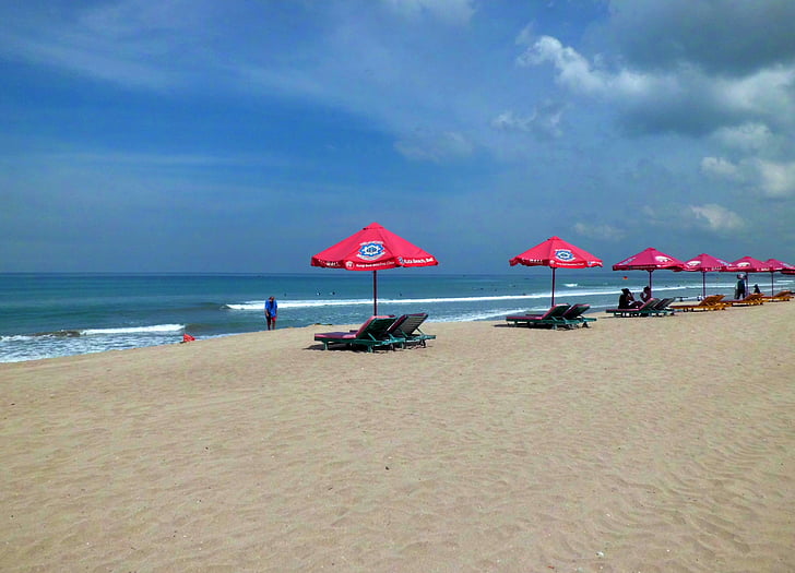 Pantai kuta, Kuta, Bali, Indonèsia, platja, sorra, Mar