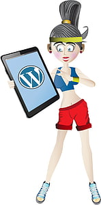 WordPress, personatge femení, esport, fons transparent