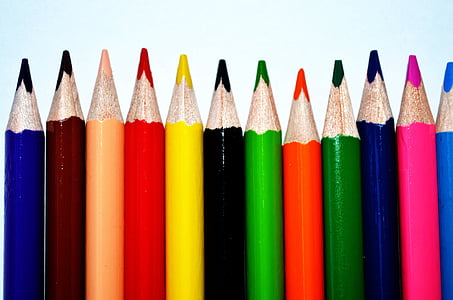 colors, crayons, background, blue, brown, yellow, red