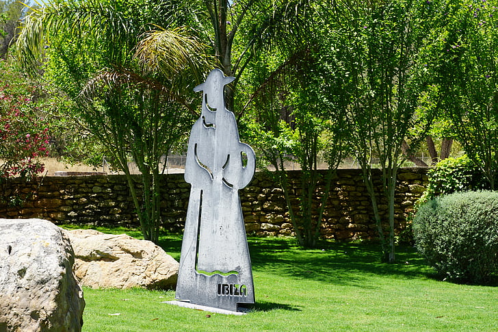 Ibiza, Figure, femme, vert, statue de, Parc, art
