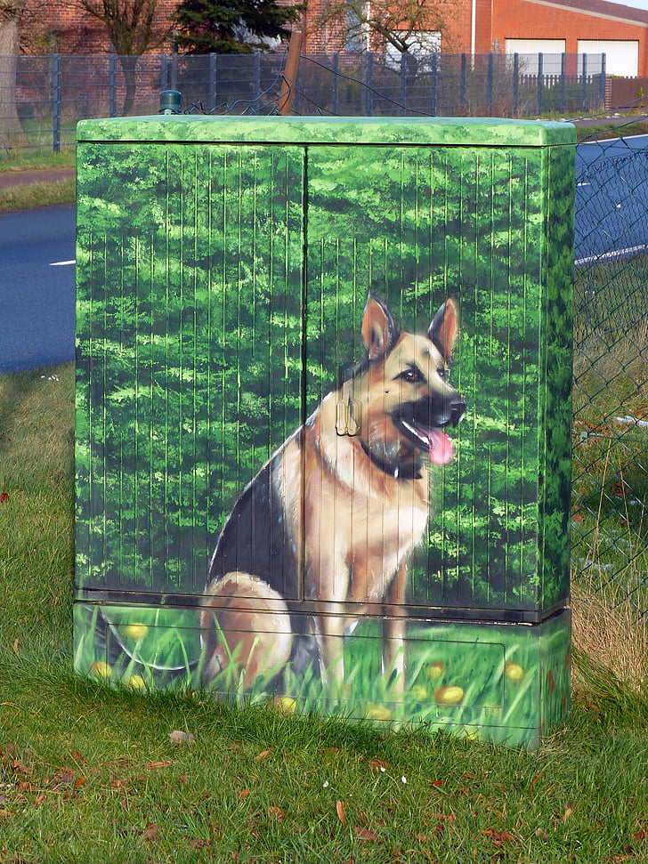 phone case, airbrush, dog, schäfer dog, paint, image, animal
